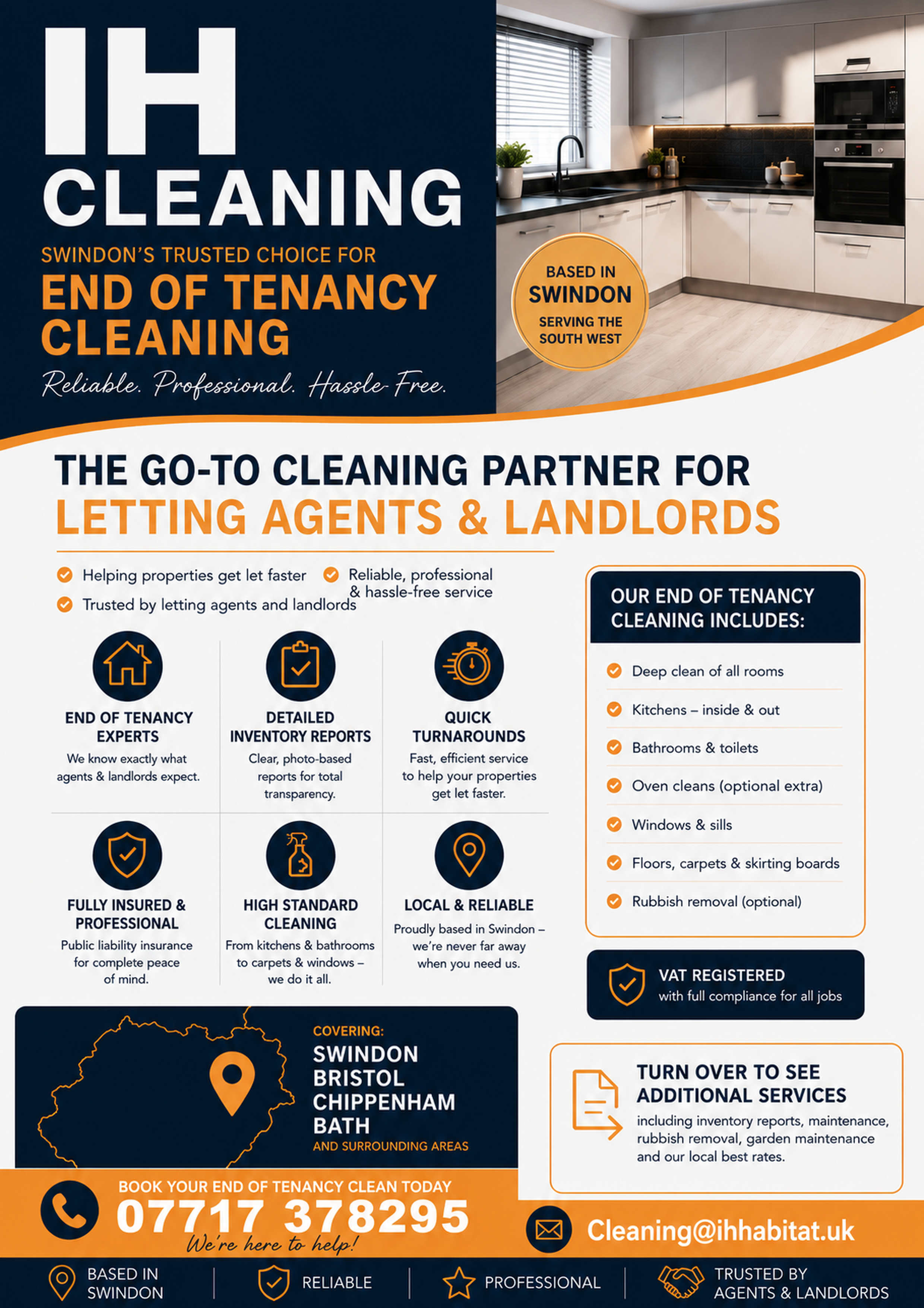 IH Cleaning end of tenancy cleaning flyer front